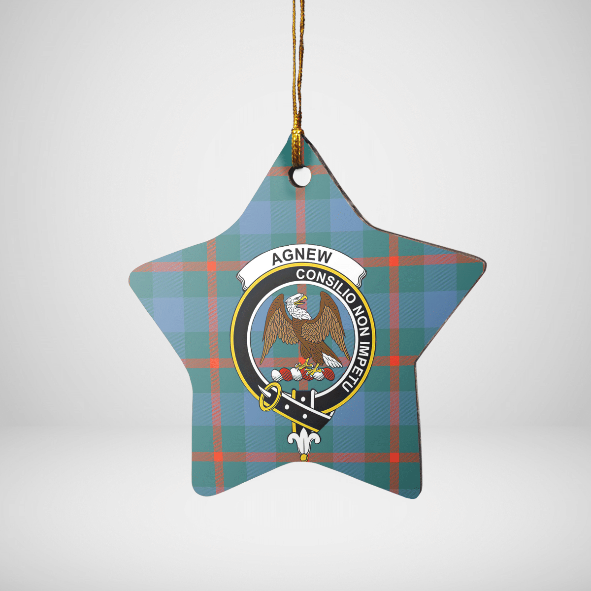 Clan Agnew Ancient Tartan Crest Star Ceramic Ornament VF35 Agnew Ancient Tartan Tartan Christmas   