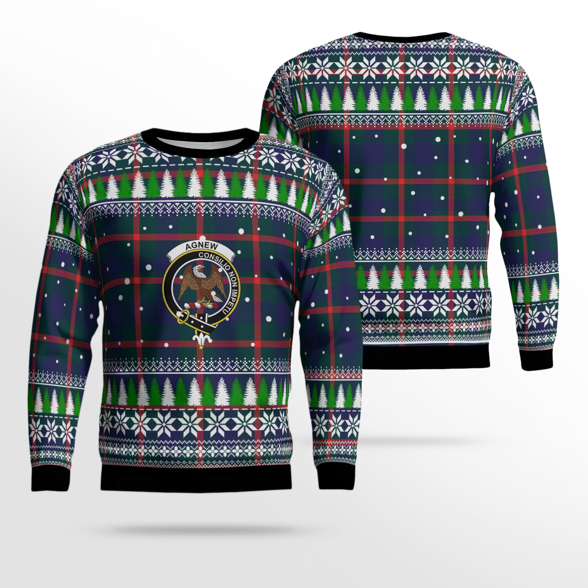 Clan Agnew Modern Crest Tartan Christmas Ugly Sweater RF27 Agnew Modern Crest Tartan Tartan Ugly Sweater   