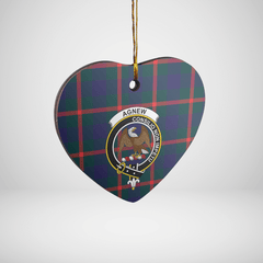 Clan Agnew Modern Tartan Crest Heart Ceramic Ornament RO37 Agnew Modern Tartan Tartan Christmas   