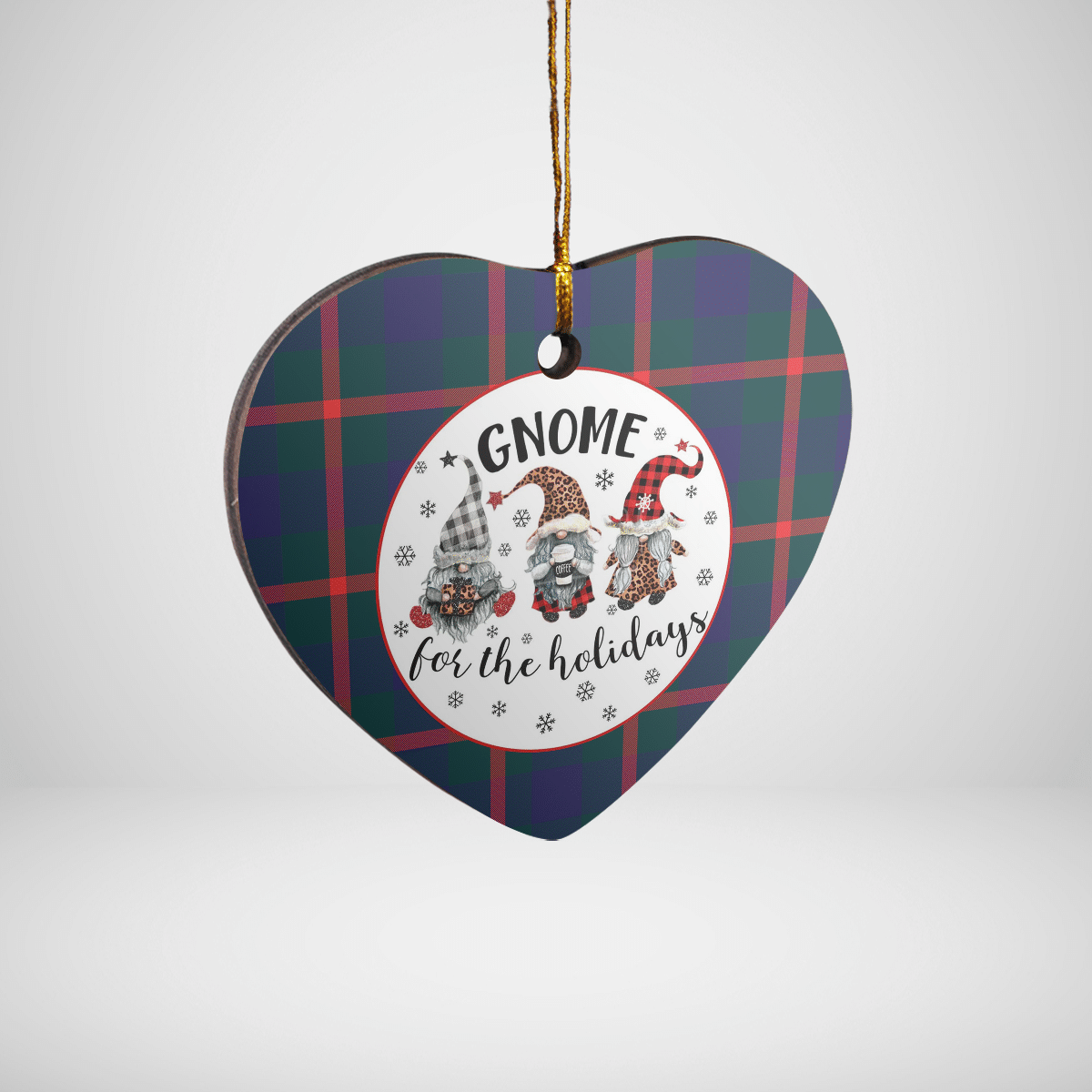 Clan Agnew Modern Tartan Gnome Heart Ceramic Ornament IE70 Agnew Modern Tartan Gnome Tartan Christmas   