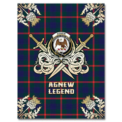 Clan Agnew Modern Tartan Gold Courage Symbol Blanket BN86 Clan Agnew Tartan Today   