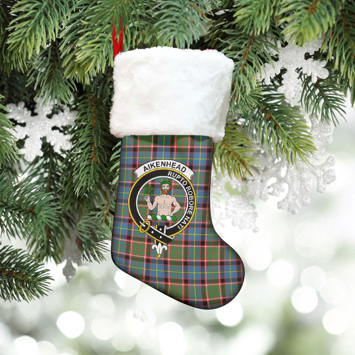 Clan Aikenhead Tartan Crest Christmas Stocking UK41 Aikenhead Tartan Tartan Stocking   