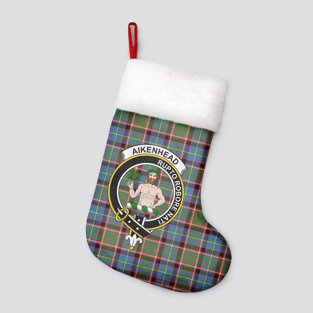 Clan Aikenhead Tartan Crest Christmas Stocking UK41 Aikenhead Tartan Tartan Stocking   