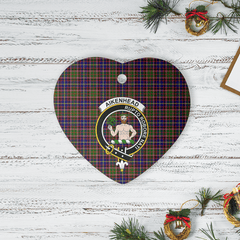 Clan Aikenhead Tartan Crest Heart Ceramic Ornament BV63 Aikenhead Tartan Tartan Christmas   