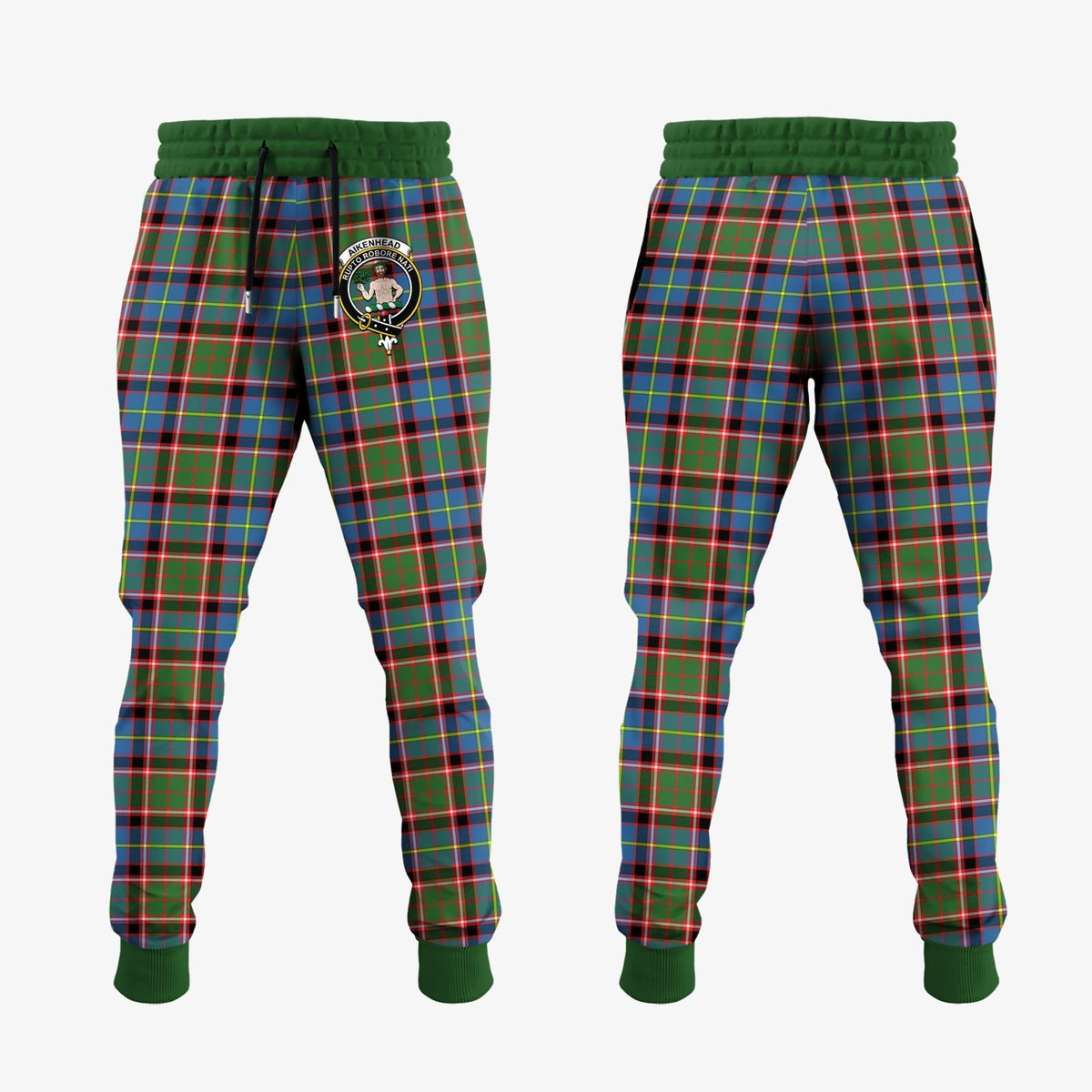 Clan Aikenhead Tartan Crest Jogger Sweatpants RV34 Clan Aikenhead Tartan Today   