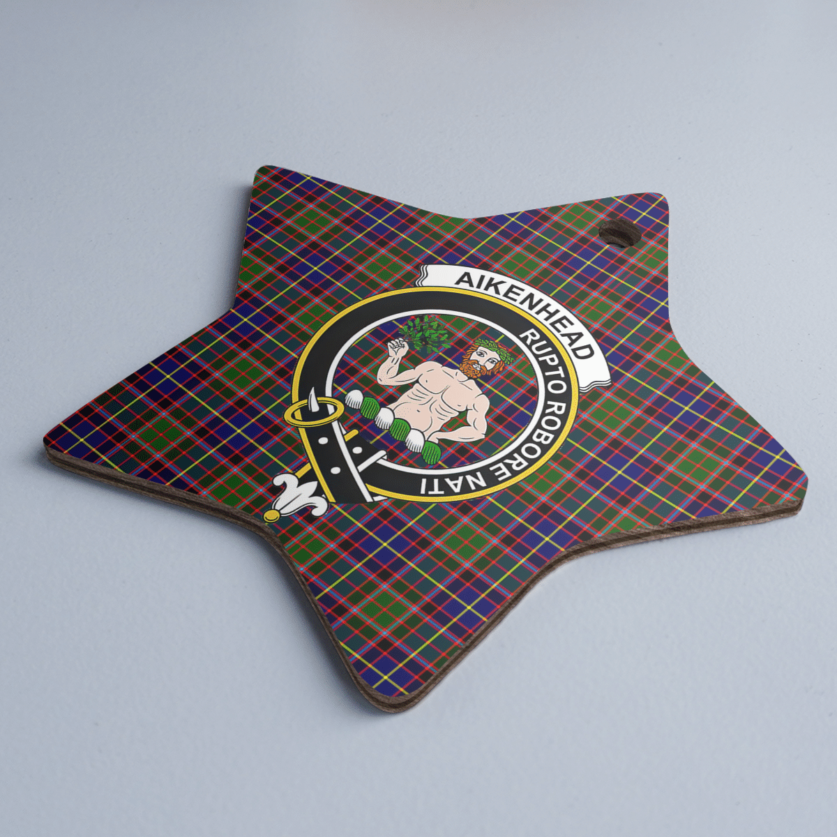 Clan Aikenhead Tartan Crest Star Ceramic Ornament OF72 Aikenhead Tartan Tartan Christmas   