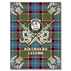 Clan Aikenhead Tartan Gold Courage Symbol Blanket AD21 Clan Aikenhead Tartan Today   