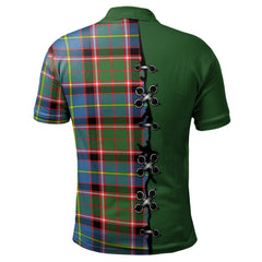 Clan Aikenhead Tartan Polo Shirt - Lion Rampant And Celtic Thistle Style RE43 Aikenhead Tartan Tartan Polo   