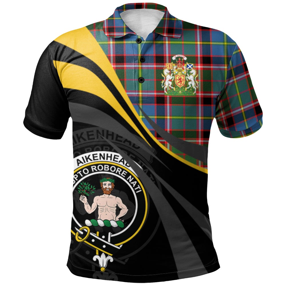 Clan Aikenhead Tartan Polo Shirt - Royal Coat Of Arms Style EL91 Aikenhead Tartan Tartan Polo   