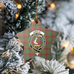 Clan Ainslie 2 Tartan Crest Star Ceramic Ornament LU59 Ainslie 2 Tartan Tartan Christmas   