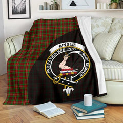 Clan Ainslie Tartan Crest Blanket Wave Style JZ57 Clan Ainslie Tartan Today   
