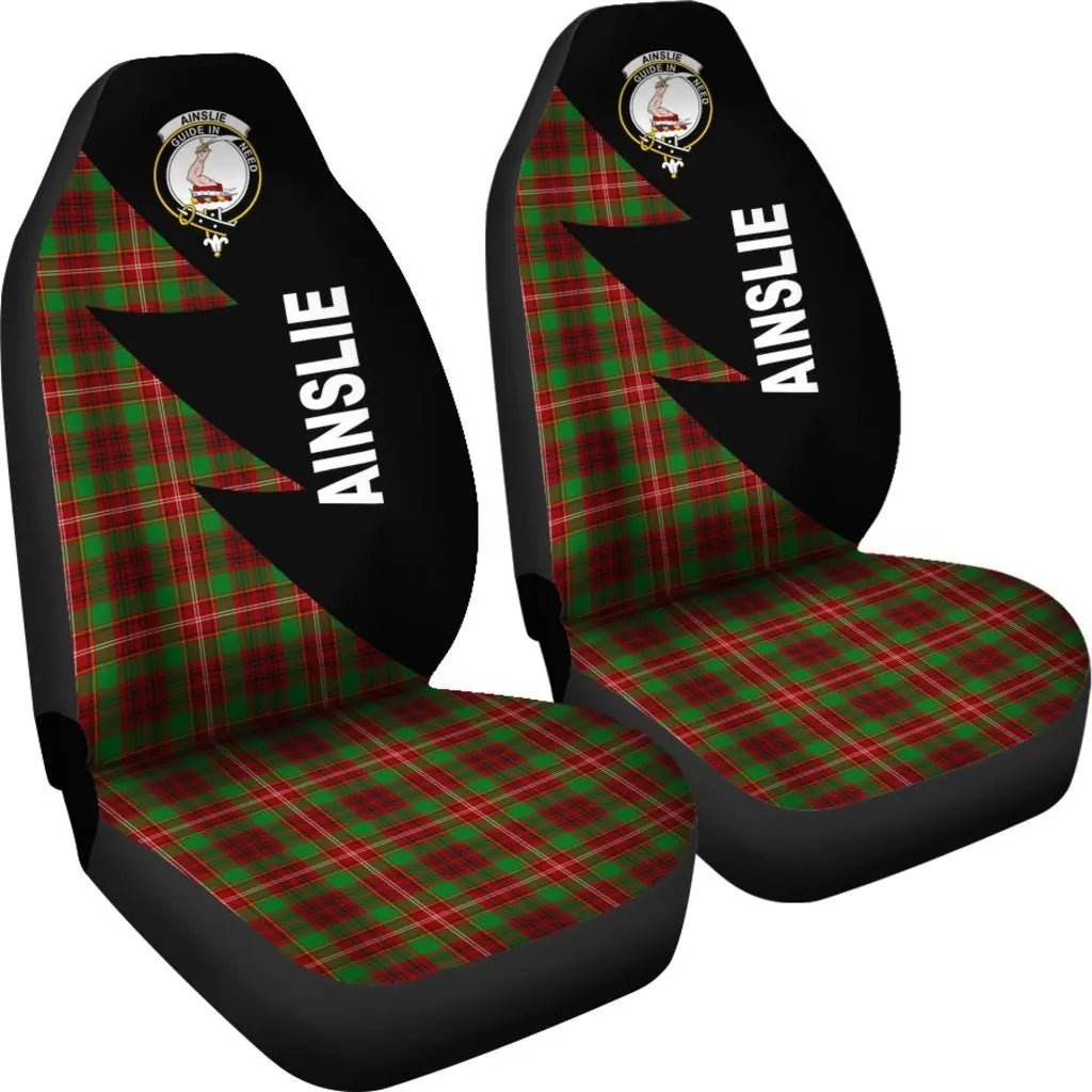 Clan Ainslie Tartan Crest Flash Style Car Seat Cover EU54 Clan Ainslie Tartan Today   