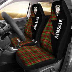 Clan Ainslie Tartan Crest Flash Style Car Seat Cover EU54 Clan Ainslie Tartan Today   