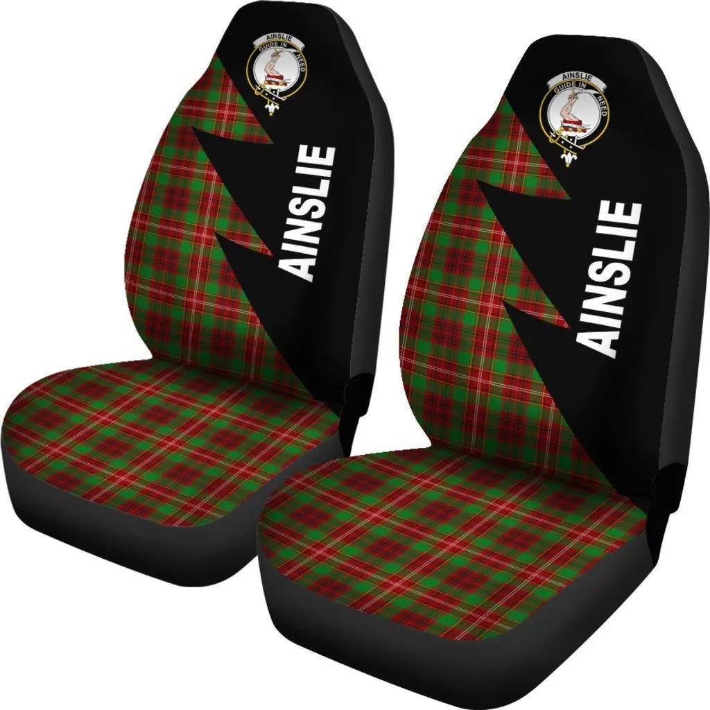 Clan Ainslie Tartan Crest Flash Style Car Seat Cover EU54 Clan Ainslie Tartan Today   