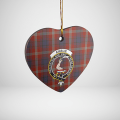 Clan Ainslie Tartan Crest Heart Ceramic Ornament ZU82 Ainslie Tartan Tartan Christmas   