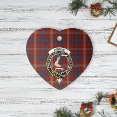 Clan Ainslie Tartan Crest Heart Ceramic Ornament ZU82 Ainslie Tartan Tartan Christmas   