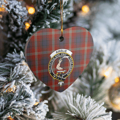 Clan Ainslie Tartan Crest Heart Ceramic Ornament ZU82 Ainslie Tartan Tartan Christmas   