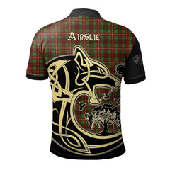 Clan Ainslie Tartan Polo Shirt Viking Wolf DB38 Ainslie Tartan Tartan Polo   