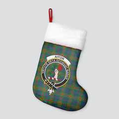 Clan Aiton Tartan Crest Christmas Stocking SM53 Aiton Tartan Tartan Stocking   