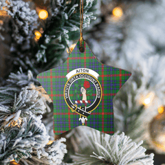 Clan Aiton Tartan Crest Star Ceramic Ornament TQ40 Aiton Tartan Tartan Christmas   