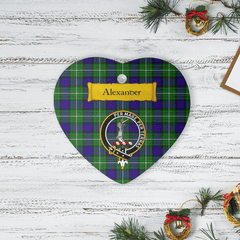 Clan Alexander Tartan Crest Heart Ceramic Ornament PH83 Alexander Tartan Tartan Christmas   