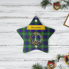 Clan Alexander Tartan Crest Star Ceramic Ornament MS66 Alexander Tartan Tartan Christmas   