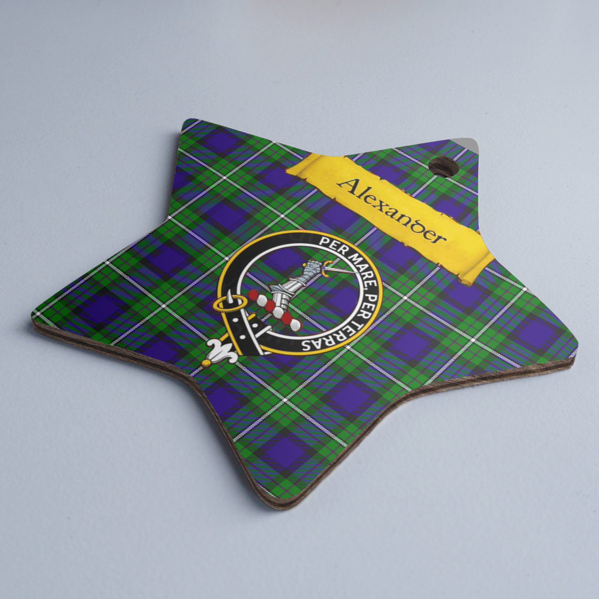 Clan Alexander Tartan Crest Star Ceramic Ornament MS66 Alexander Tartan Tartan Christmas   