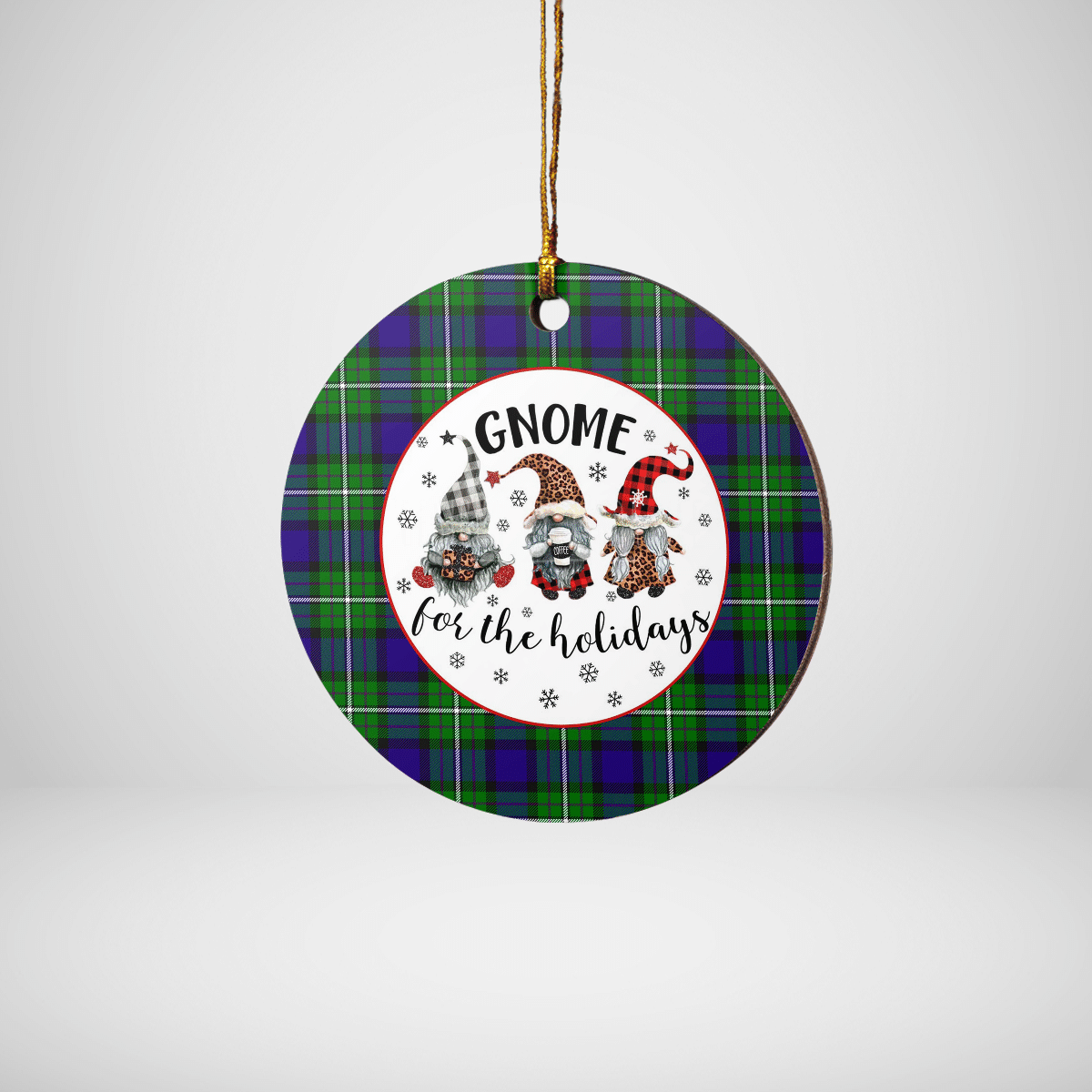 Clan Alexander Tartan Gnome Round Ceramic Ornament OL28 Alexander Tartan Tartan Christmas   