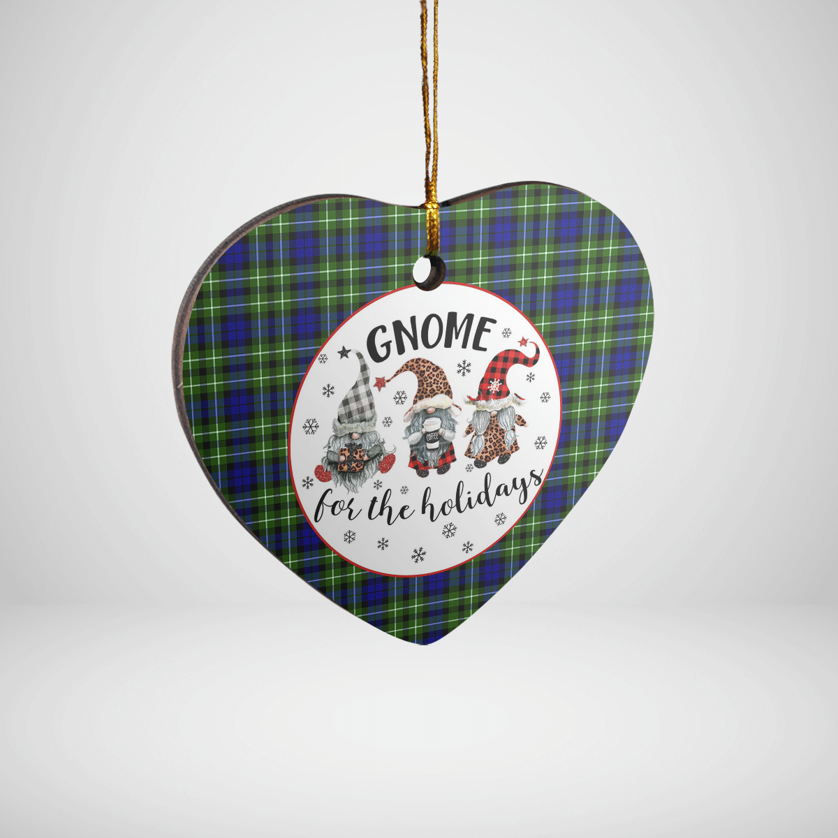 Clan Allardice Tartan Gnome Heart Ceramic Ornament EV83 Allardice Tartan Gnome Tartan Christmas   