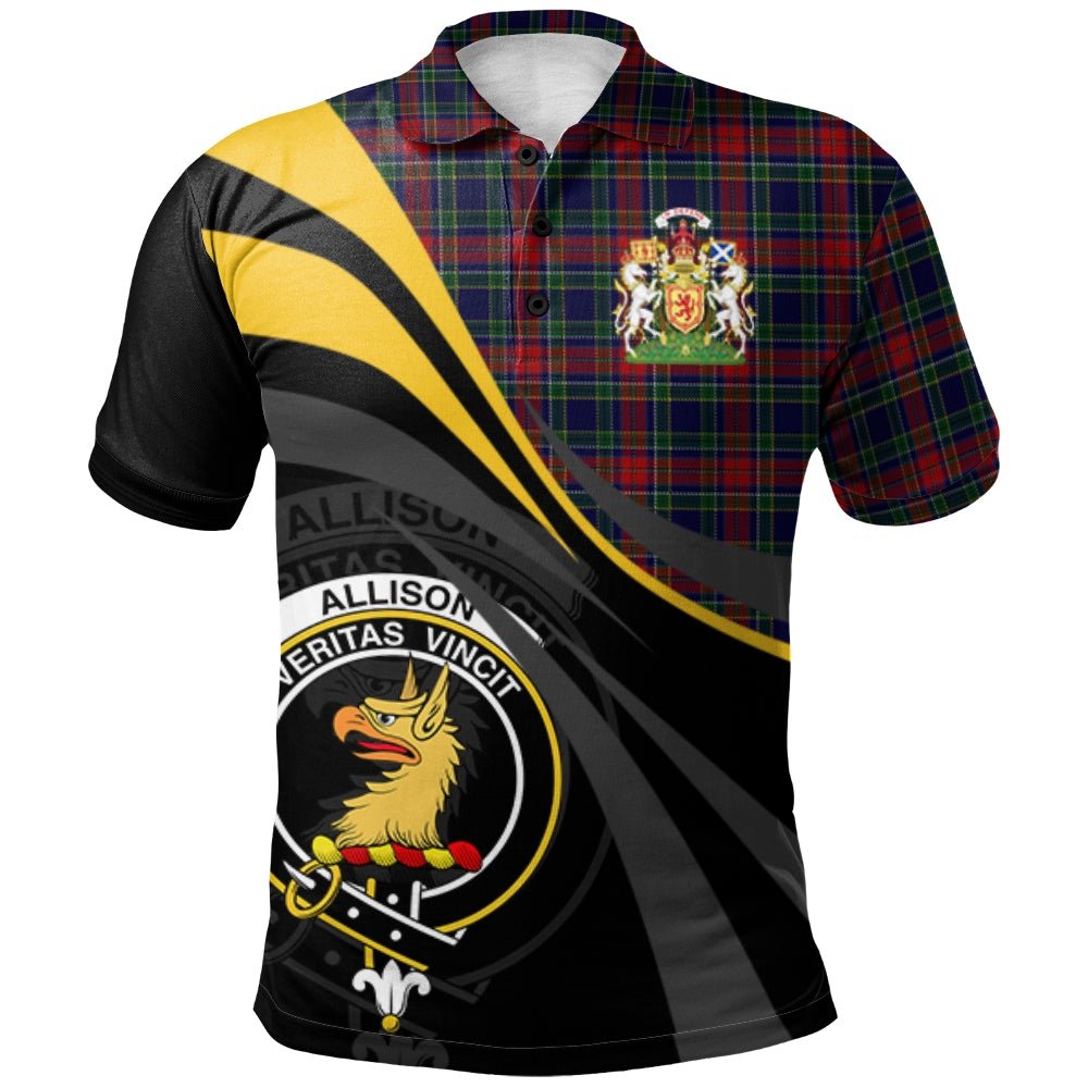 Clan Allison (1882) Tartan Polo Shirt - Royal Coat Of Arms Style XQ88 Allison (1882) Tartan Tartan Polo   