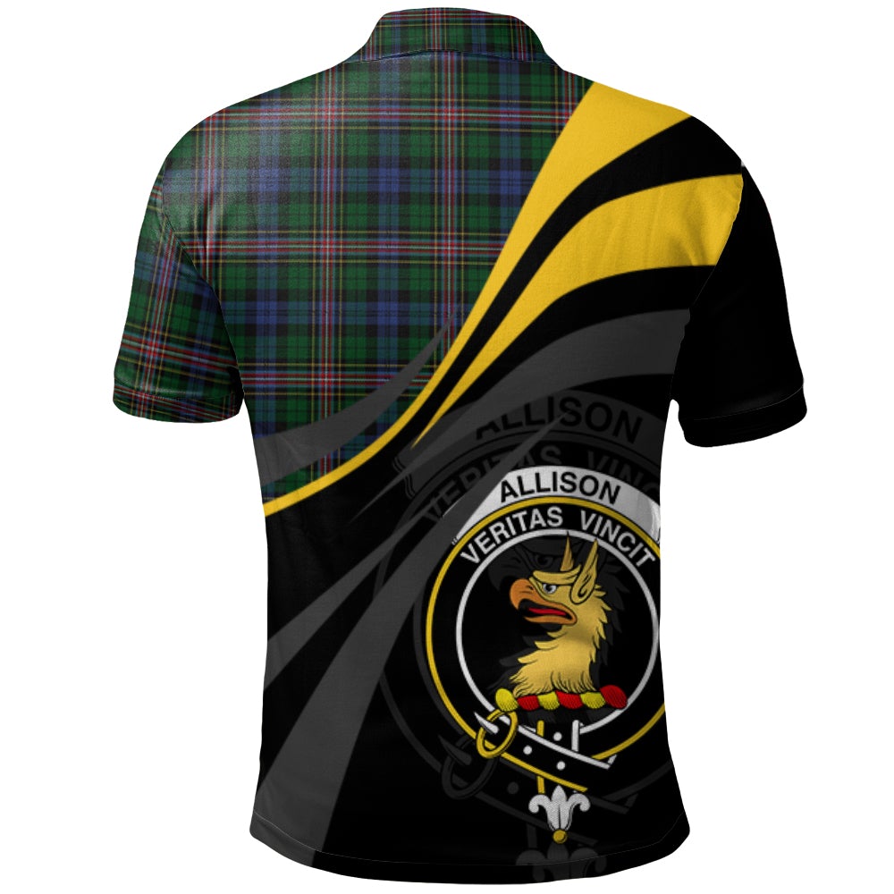 Clan Allison (MacBean and Bishop) Tartan Polo Shirt - Royal Coat Of Arms Style HF63 Allison (MacBean and Bishop) Tartan Tartan Polo   