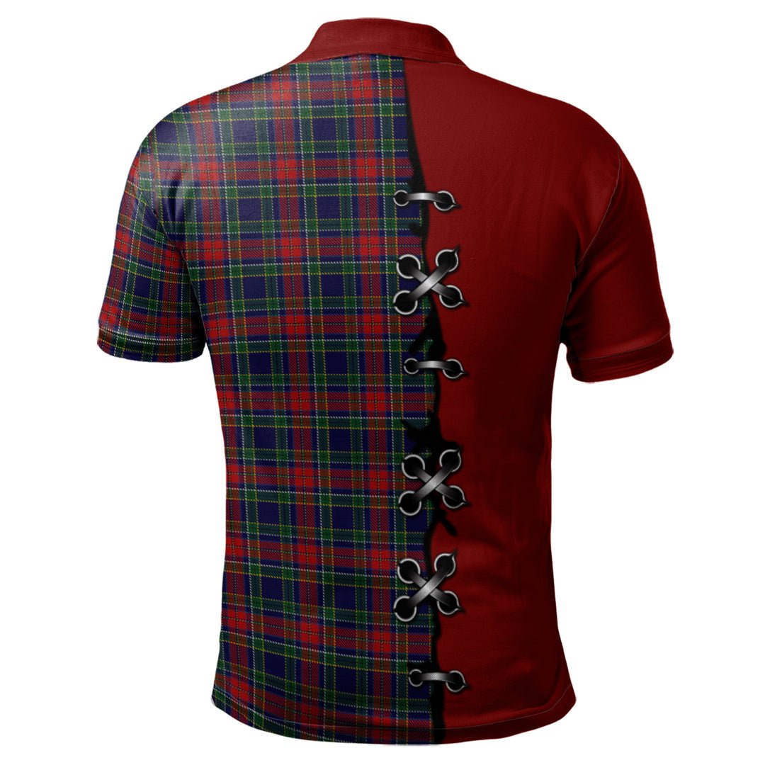 Clan Allison Red Tartan Polo Shirt - Lion Rampant And Celtic Thistle Style SF59 Allison Red Tartan Tartan Polo   