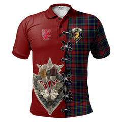 Clan Allison Red Tartan Polo Shirt - Lion Rampant And Celtic Thistle Style SF59 Allison Red Tartan Tartan Polo   