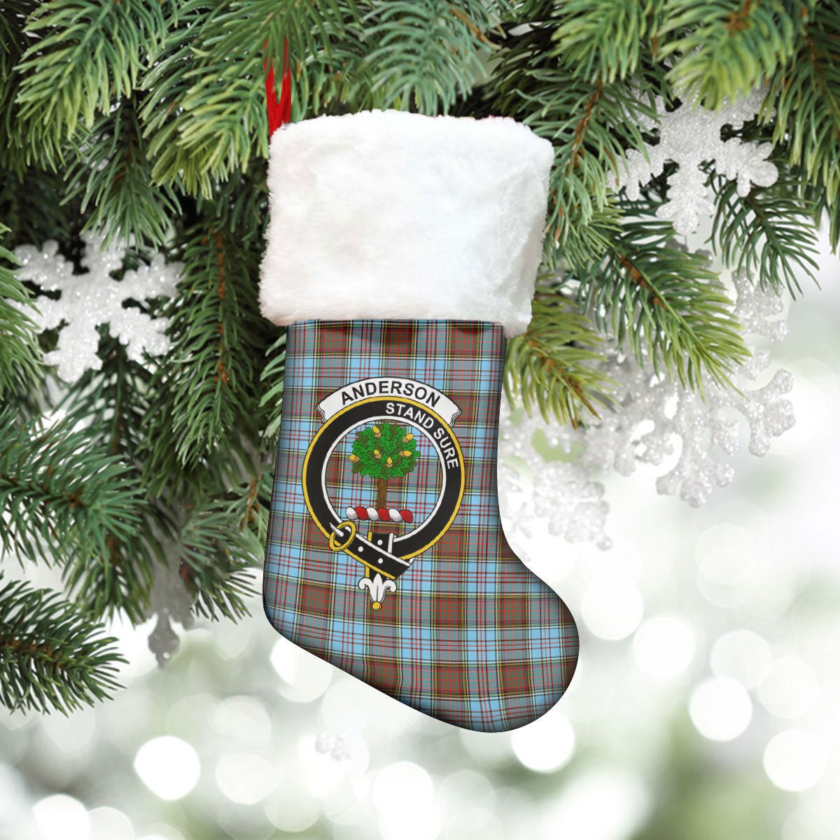 Clan Anderson Ancient Tartan Crest Christmas Stocking IK55 Anderson Ancient Tartan Tartan Stocking   