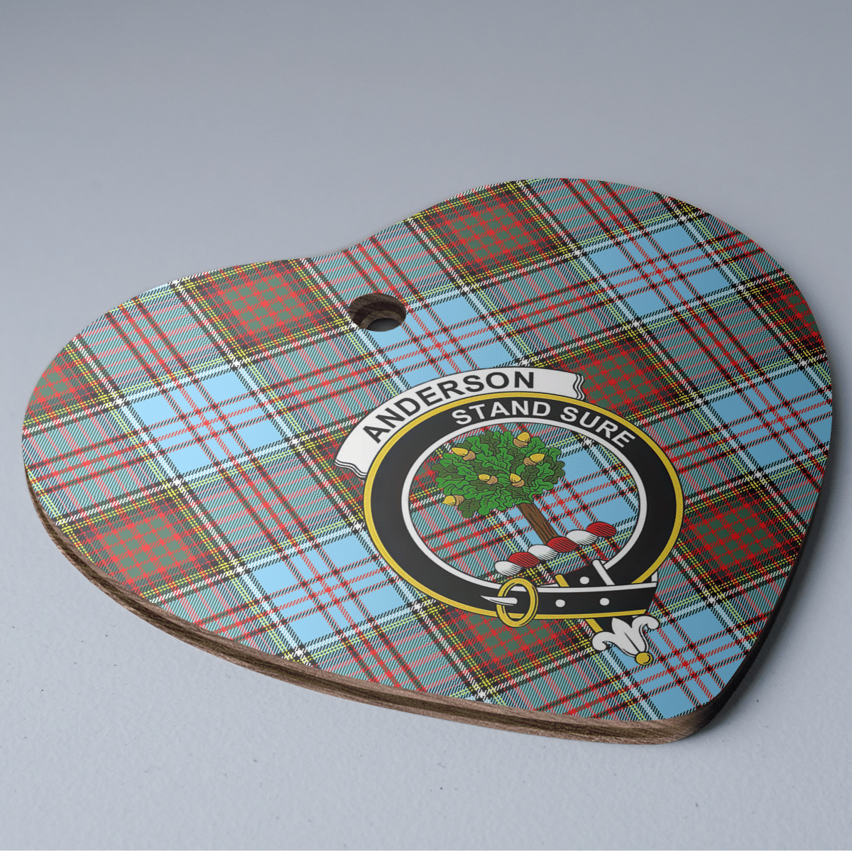 Clan Anderson Ancient Tartan Crest Heart Ceramic Ornament IK54 Anderson Ancient Tartan Tartan Christmas   