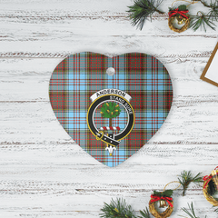 Clan Anderson Ancient Tartan Crest Heart Ceramic Ornament IK54 Anderson Ancient Tartan Tartan Christmas   