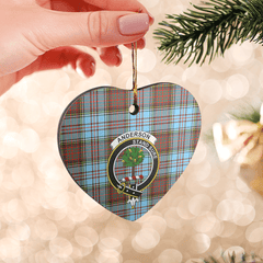 Clan Anderson Ancient Tartan Crest Heart Ceramic Ornament IK54 Anderson Ancient Tartan Tartan Christmas   