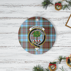 Clan Anderson Ancient Tartan Crest Round Ceramic Ornament AD78 Anderson Ancient Tartan Tartan Christmas   