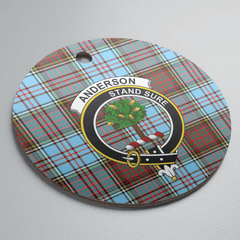 Clan Anderson Ancient Tartan Crest Round Ceramic Ornament AD78 Anderson Ancient Tartan Tartan Christmas   