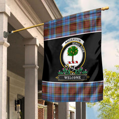 Clan Anderson Modern Tartan Crest Garden Flag  - Welcome  TU79 Clan Anderson Tartan Today   