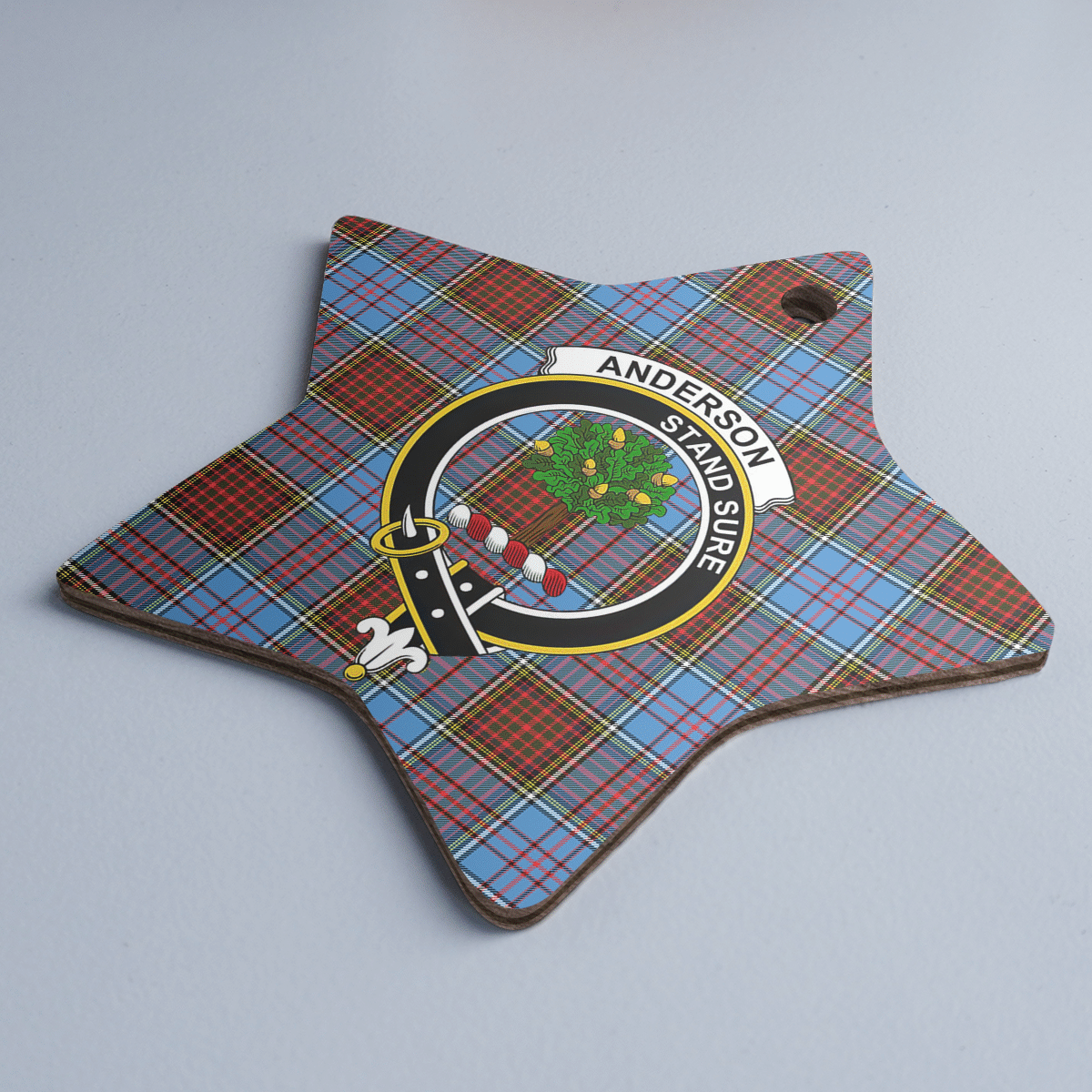 Clan Anderson Modern Tartan Crest Star Ceramic Ornament KE25 Anderson Modern Tartan Tartan Christmas   