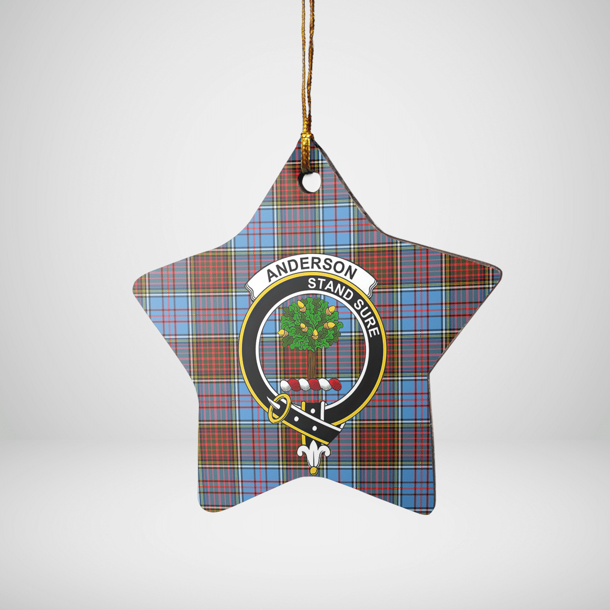 Clan Anderson Modern Tartan Crest Star Ceramic Ornament KE25 Anderson Modern Tartan Tartan Christmas   