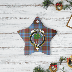 Clan Anderson Modern Tartan Crest Star Ceramic Ornament KE25 Anderson Modern Tartan Tartan Christmas   