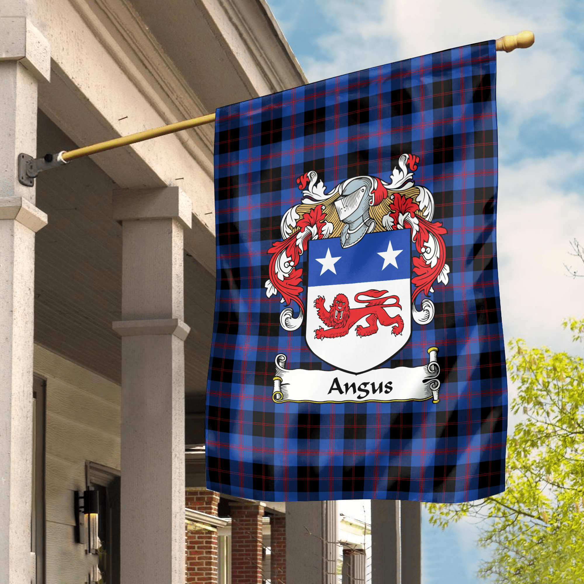 Clan Angus Modern Tartan Crest Garden Flag OX90 Clan Angus Tartan Today   