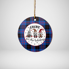 Clan Angus Modern Tartan Gnome Round Ceramic Ornament RT57 Angus Modern Tartan Tartan Christmas   