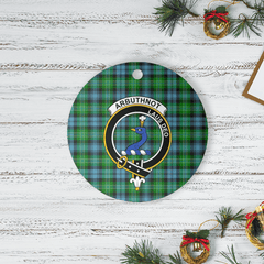 Clan Arbuthnot Ancient Tartan Crest Round Ceramic Ornament VK74 Arbuthnot Ancient Tartan Tartan Christmas   