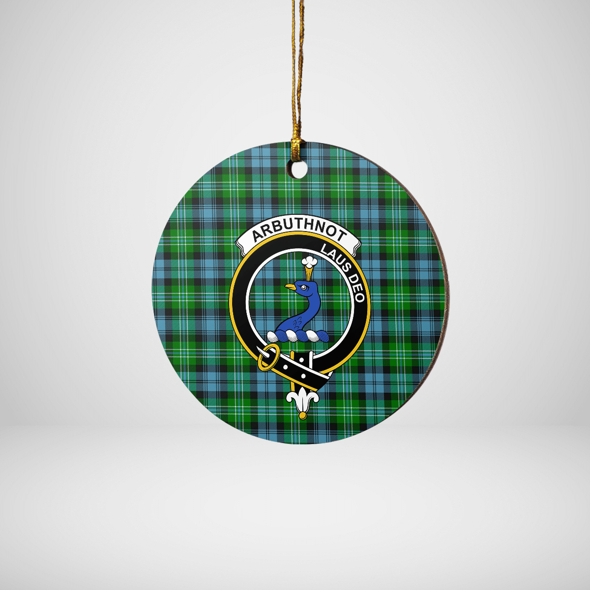 Clan Arbuthnot Ancient Tartan Crest Round Ceramic Ornament VK74 Arbuthnot Ancient Tartan Tartan Christmas   