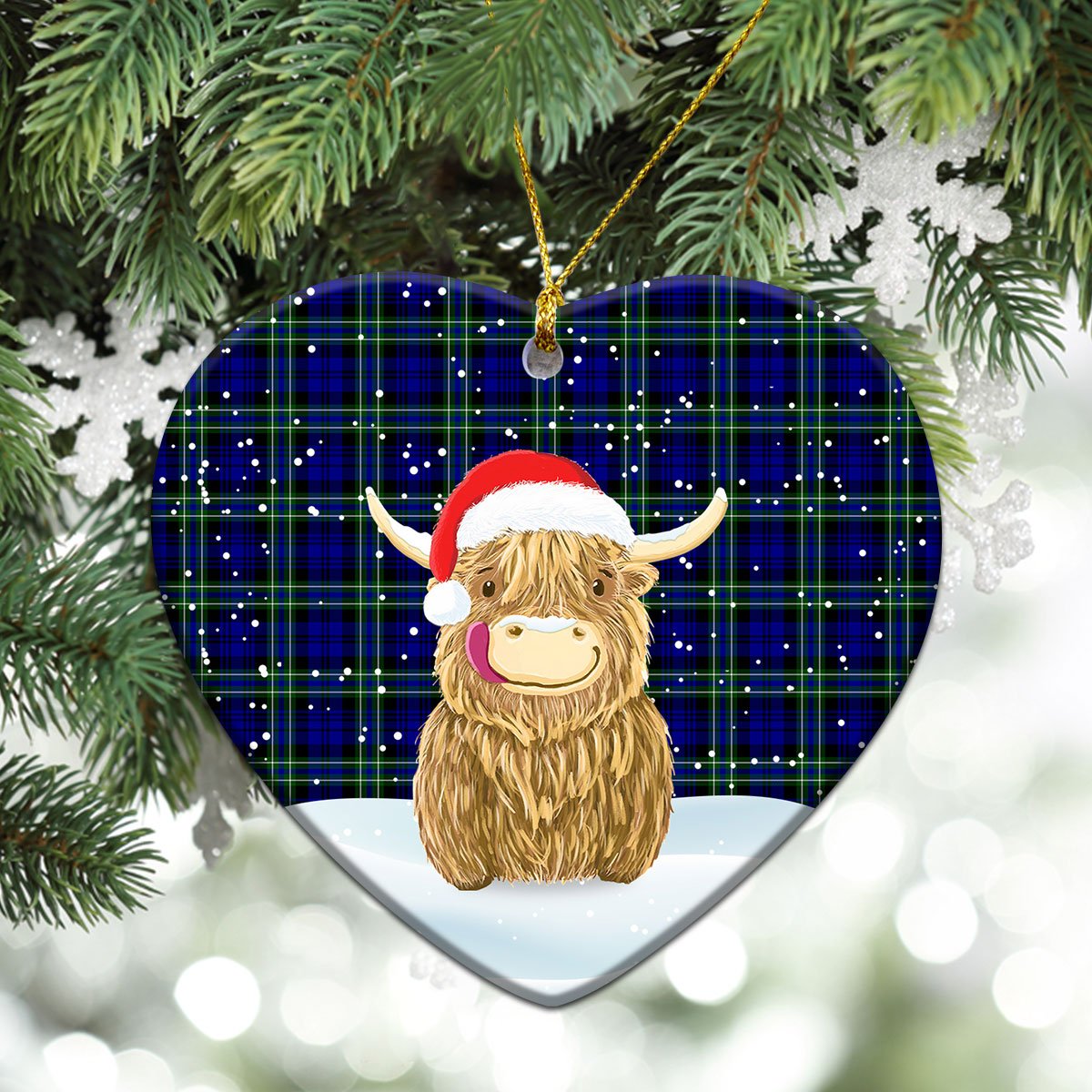 Clan Arbuthnot Modern Tartan Christmas Ceramic Ornament Highland Cows Style NO96 Arbuthnot Modern Tartan Tartan Ornament   