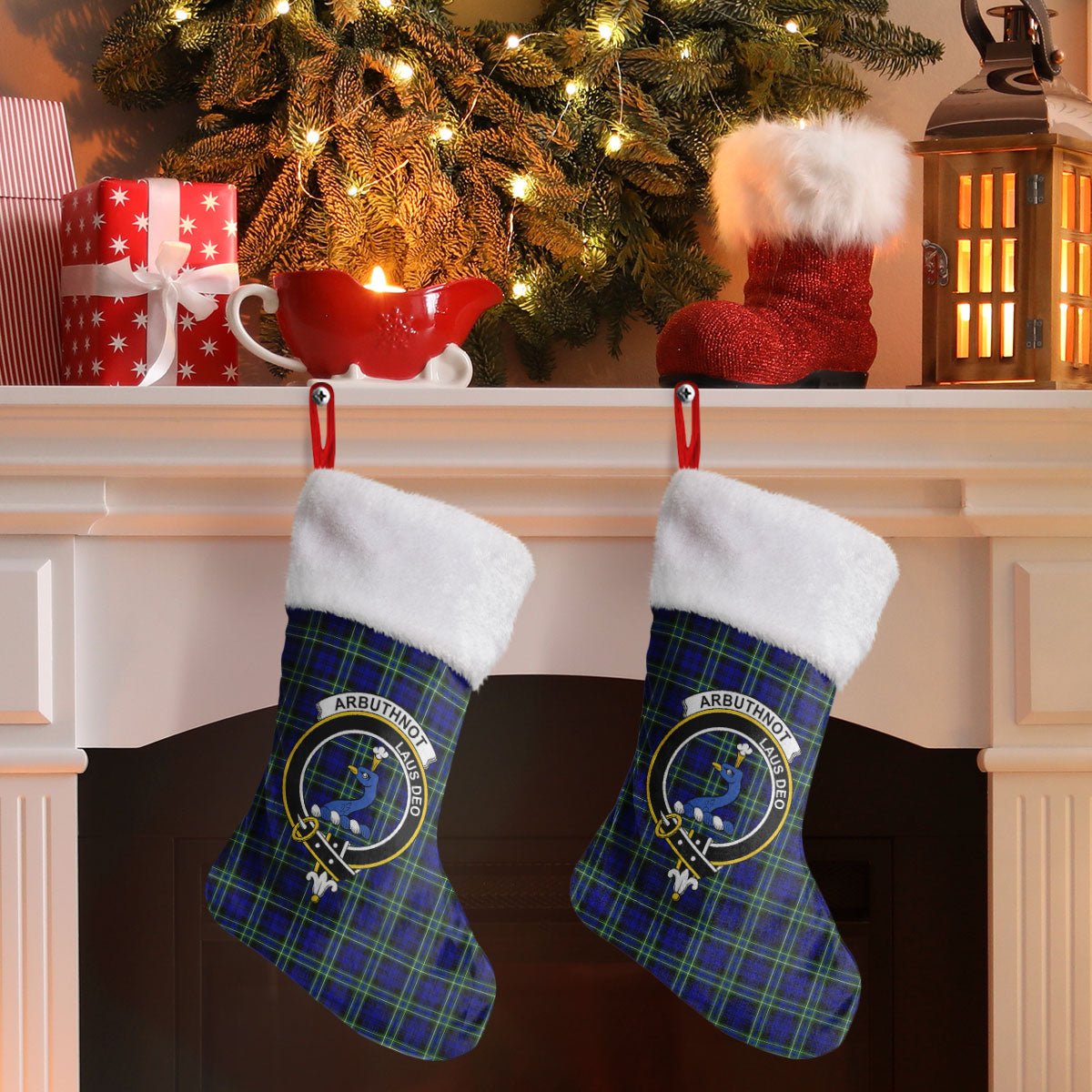 Clan Arbuthnot Modern Tartan Crest Christmas Stocking UK21 Arbuthnot Modern Tartan Tartan Stocking   