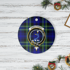 Clan Arbuthnot Modern Tartan Crest Round Ceramic Ornament FL31 Arbuthnot Modern Tartan Tartan Christmas   